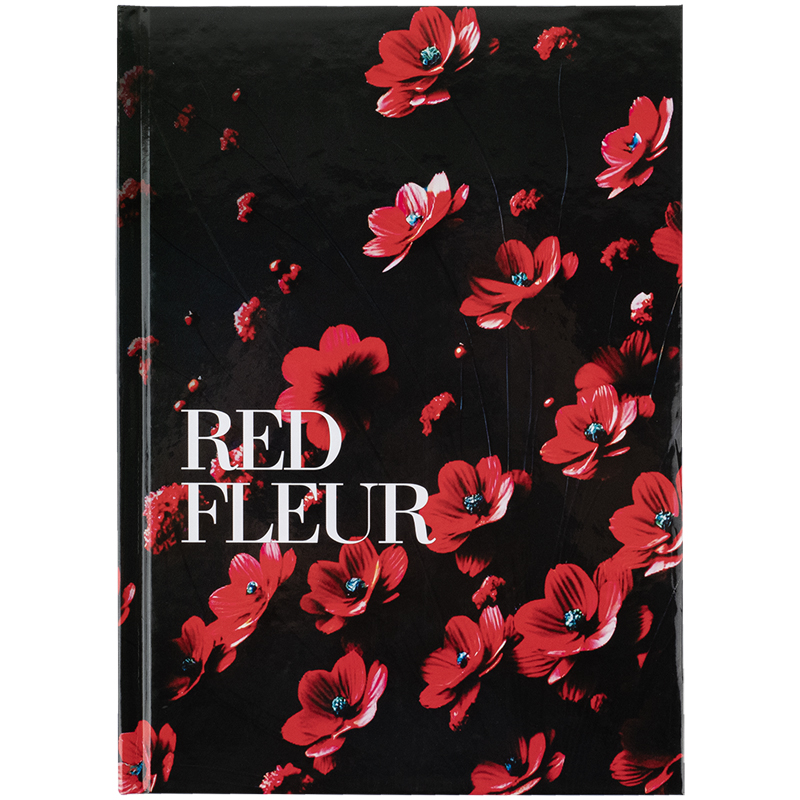Блокнот А5 96 аркушів клітинка тверда обкладинка «Red fleur»