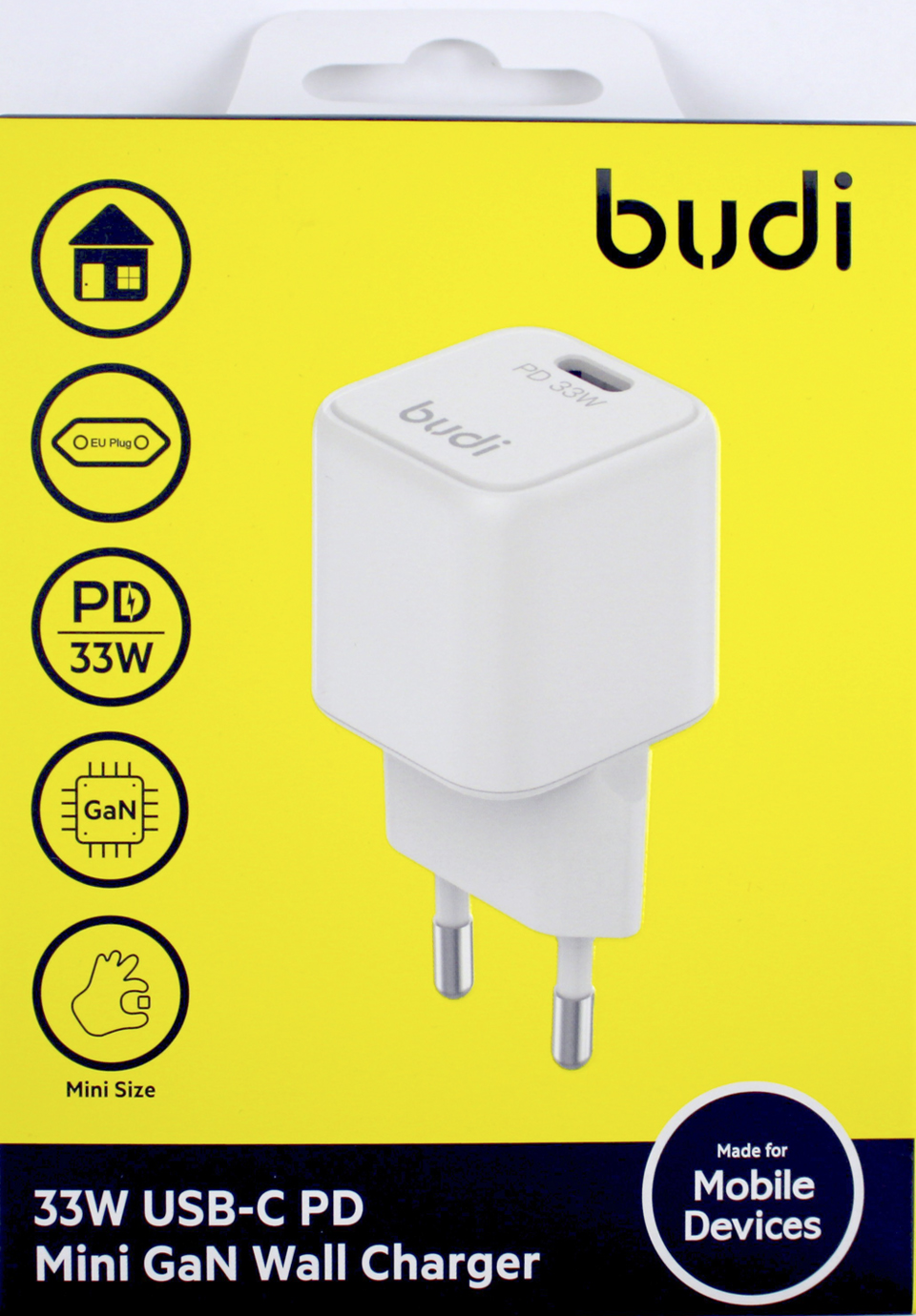 Зарядний пристрій Budi 33W Type C швидка зарядка