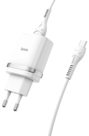 Зарядний пристрій швидка зарядка 1USB+Type-C 3.0A white
