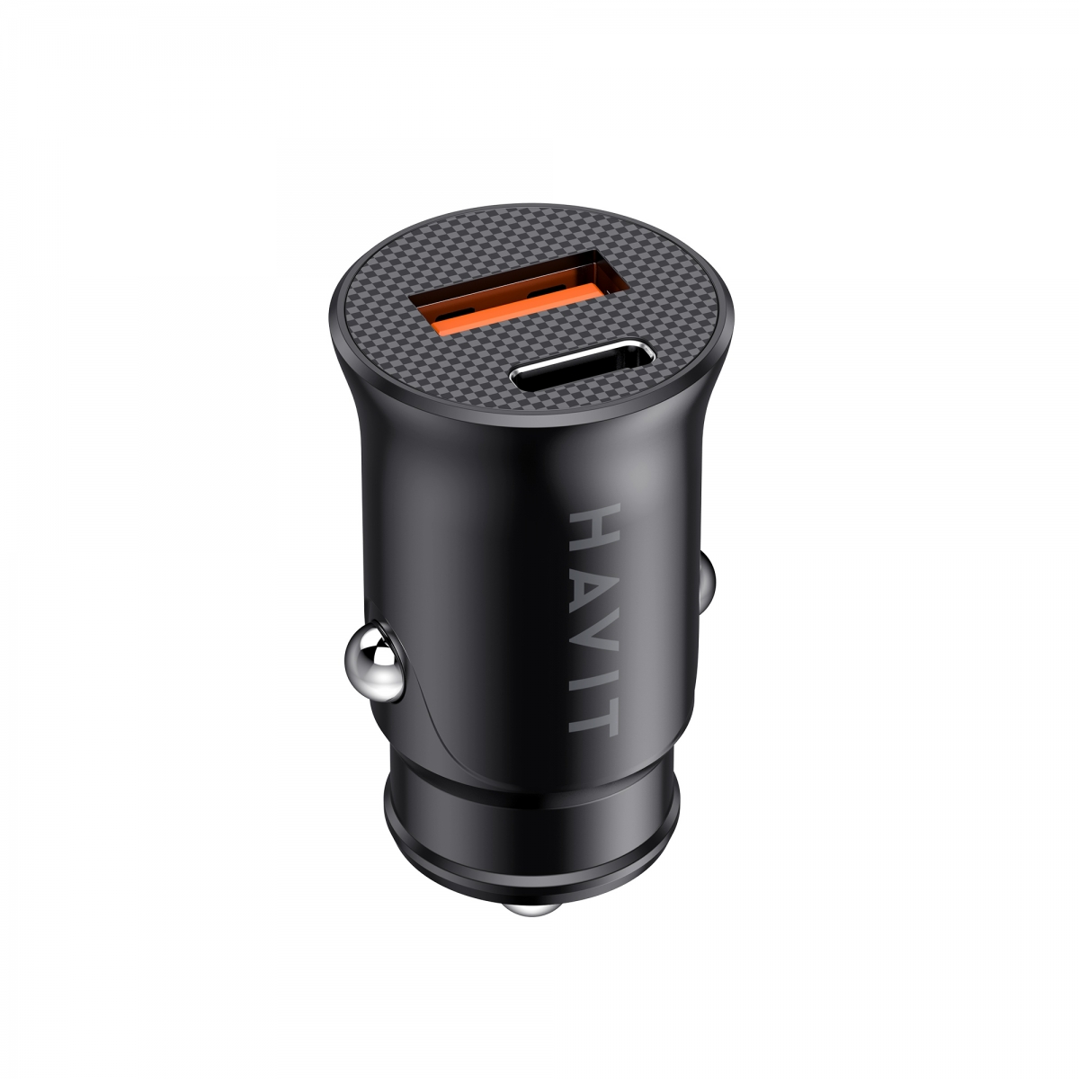 Зарядний пристрій авто USB+Type-C 20W швидка зарядка black