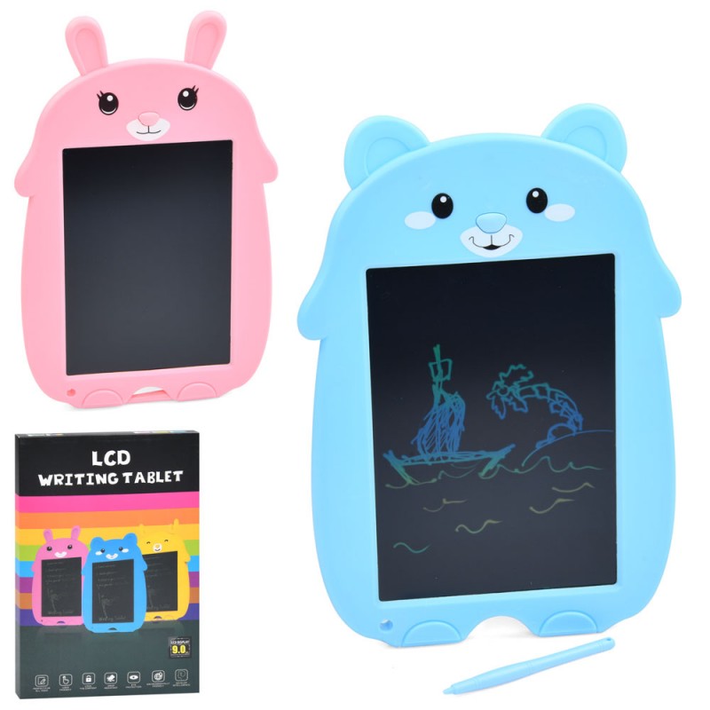 Планшет «LCD»для малювання, 9', кольоровий, в коробці, на бат-ці, 19×30×1,5см, 2 види