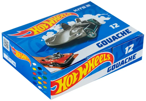 Гуаш 12 кольорів 20мл «Hot Wheels»