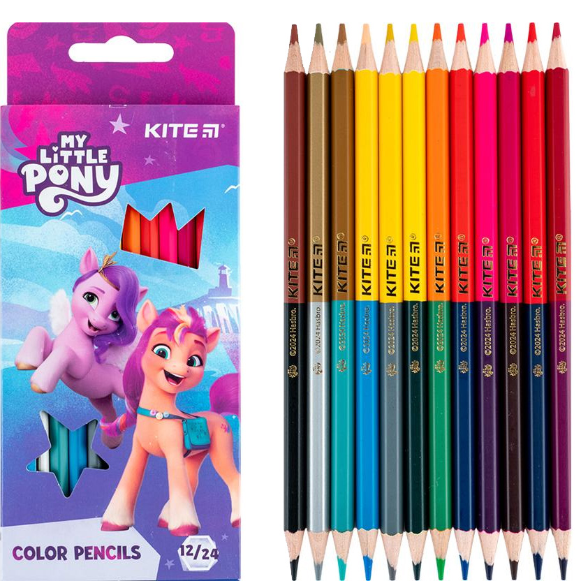 Олівці кольорові 24 кольорові/12 шт Little Pony двосторонні