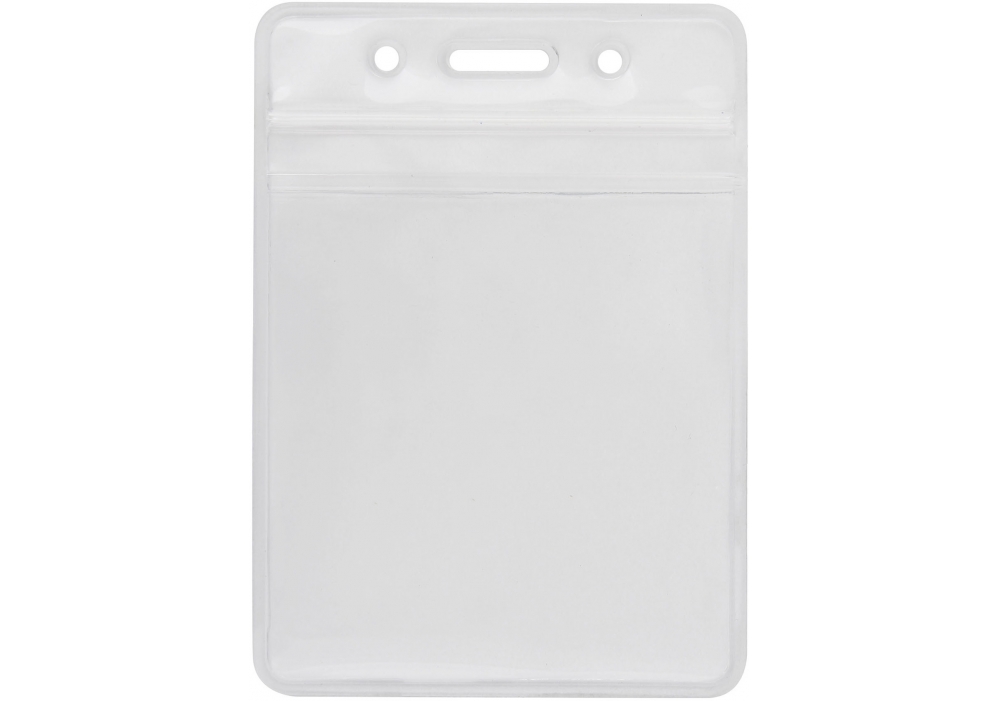 Бейдж вертикальний PVC 75×95мм, замок zip lock