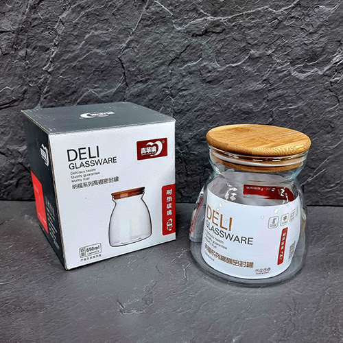 Банка для сипучих продуктів прод. скло «Deli» 0,65л