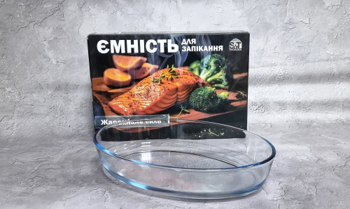 Форма для запікання 25×17×6см скло овал