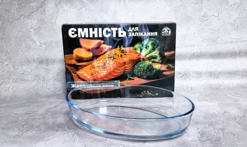 Форма для запікання 30×21×6см скло овал