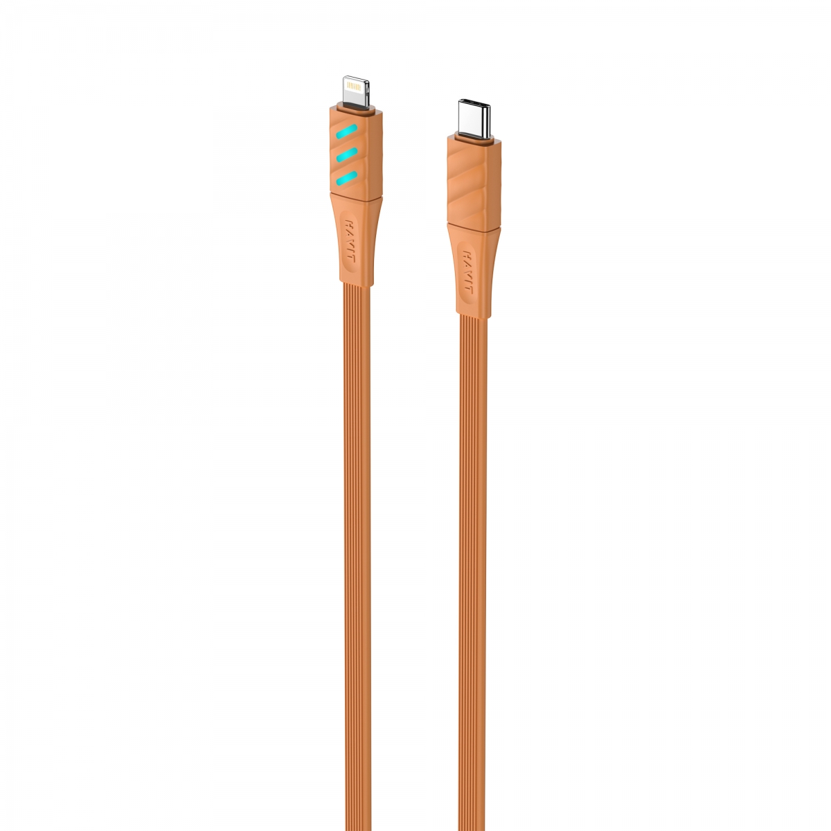Кабель Type-C > lightning HV-CB6255 PD27W 2.0A 1м Orange LED