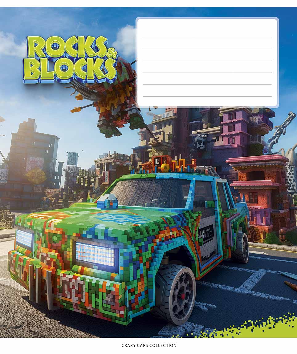 Зошит 24 аркуші лінія Star «Rocks&Blocks» ВД-лак