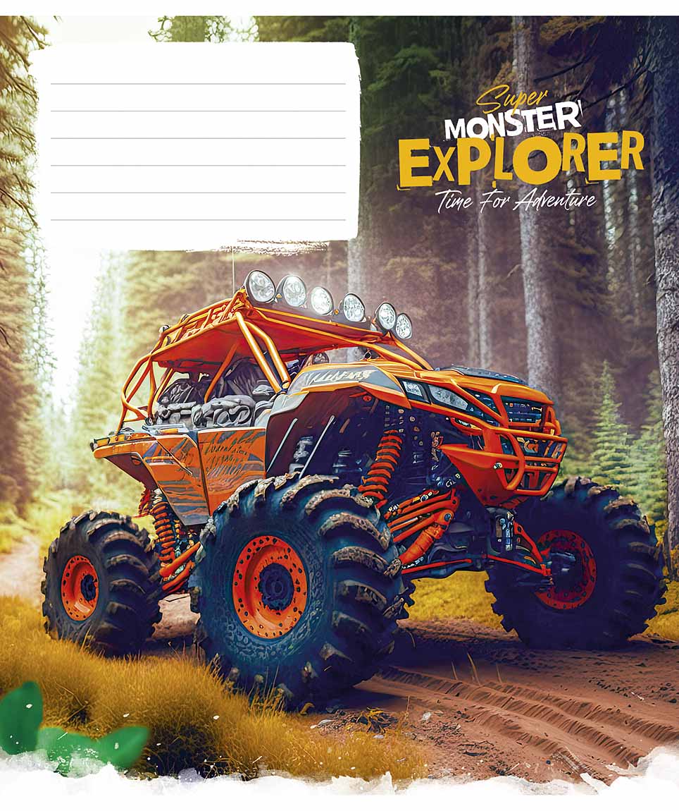 Зошит 12 аркушів клітинка Star «Super Monster» ВД-лак