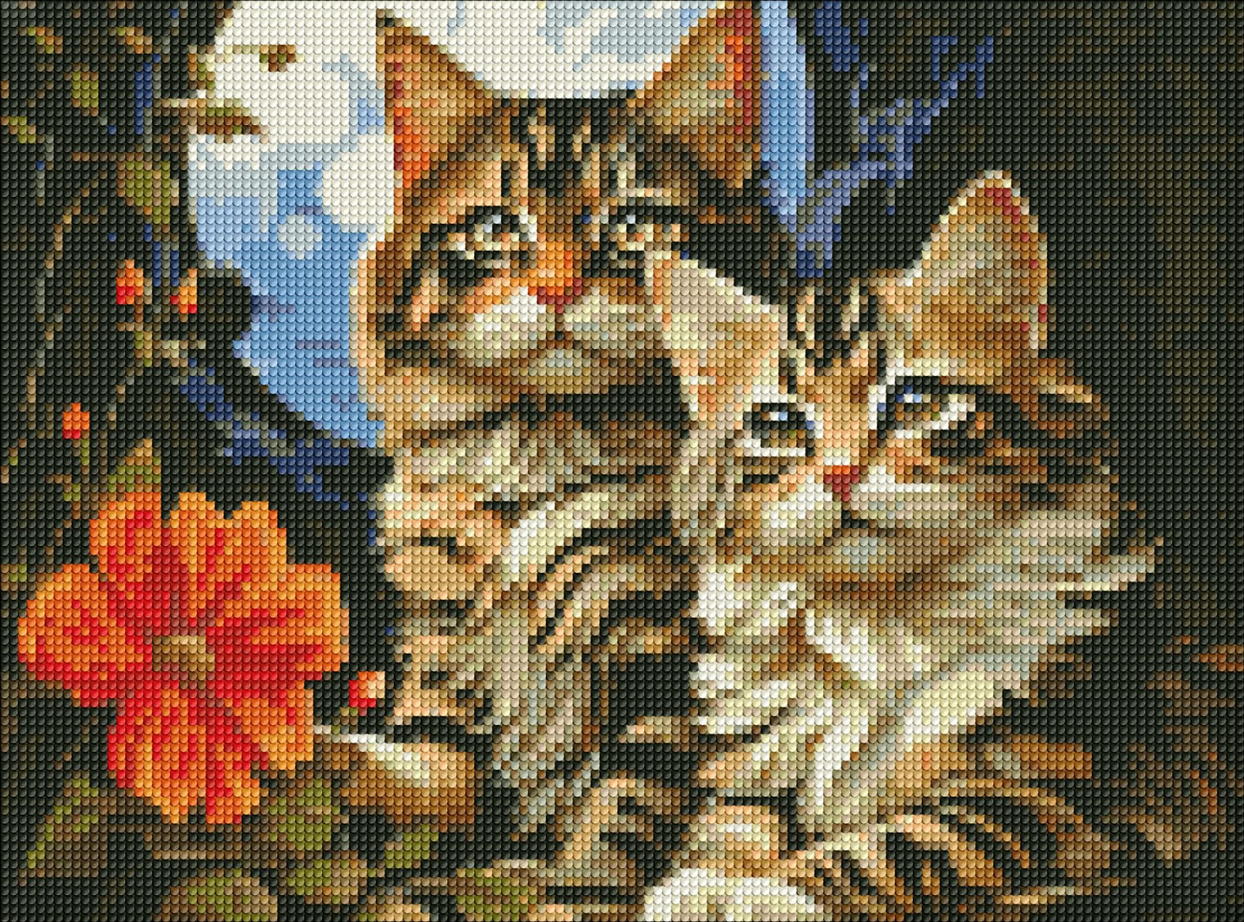Набір з алмазною мозаїкою «Чарівні котики» 30×40см