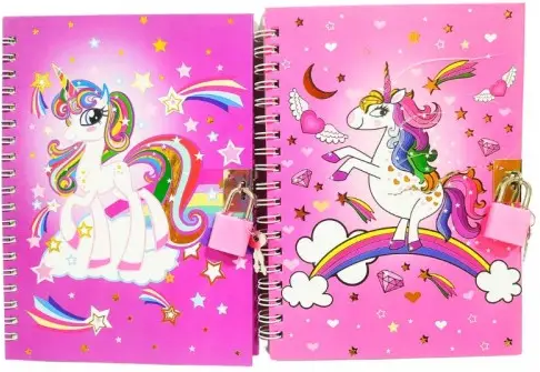 Блокнот пруж. бок. А5 лінія «Unicorn» із замочком