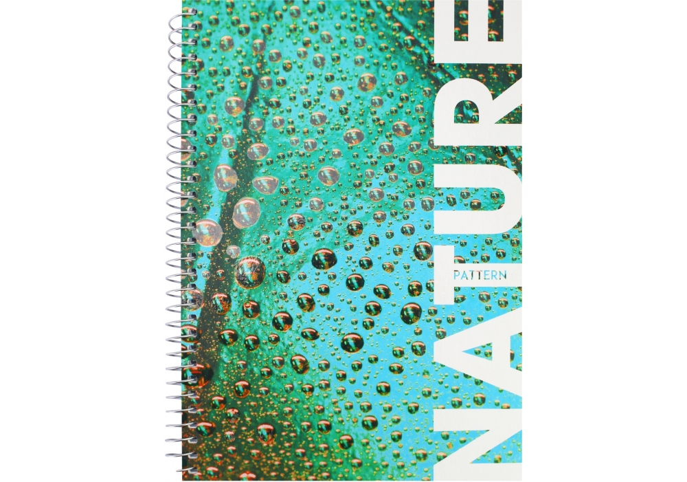 Блокнот пруж. бок. А5 80 аркушів клітинка картонний Nature
