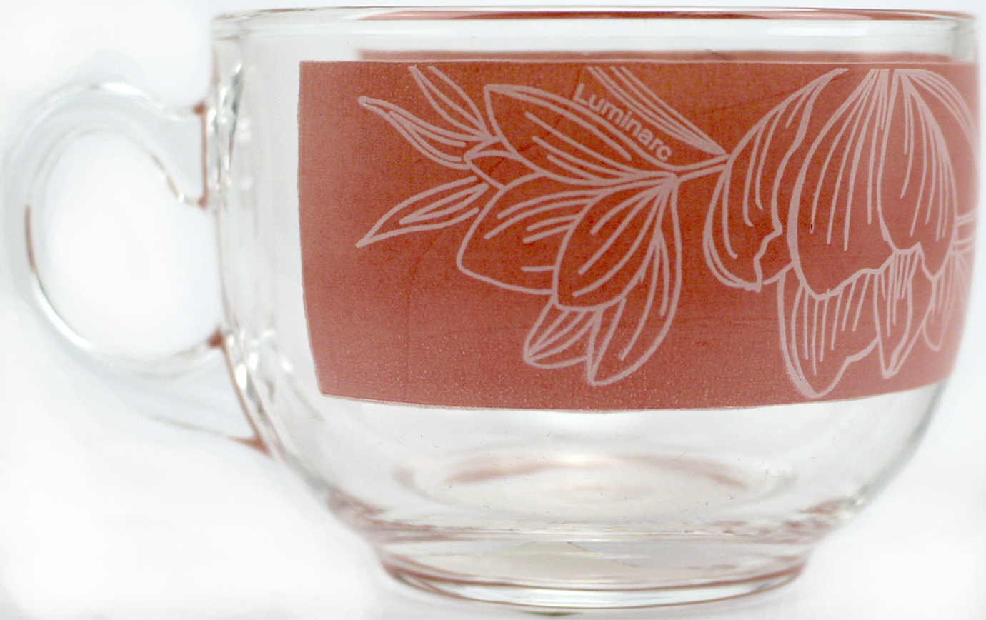 Чашка скло 220мл «Luminarc.Amb Fleur Blush Pink&grey»