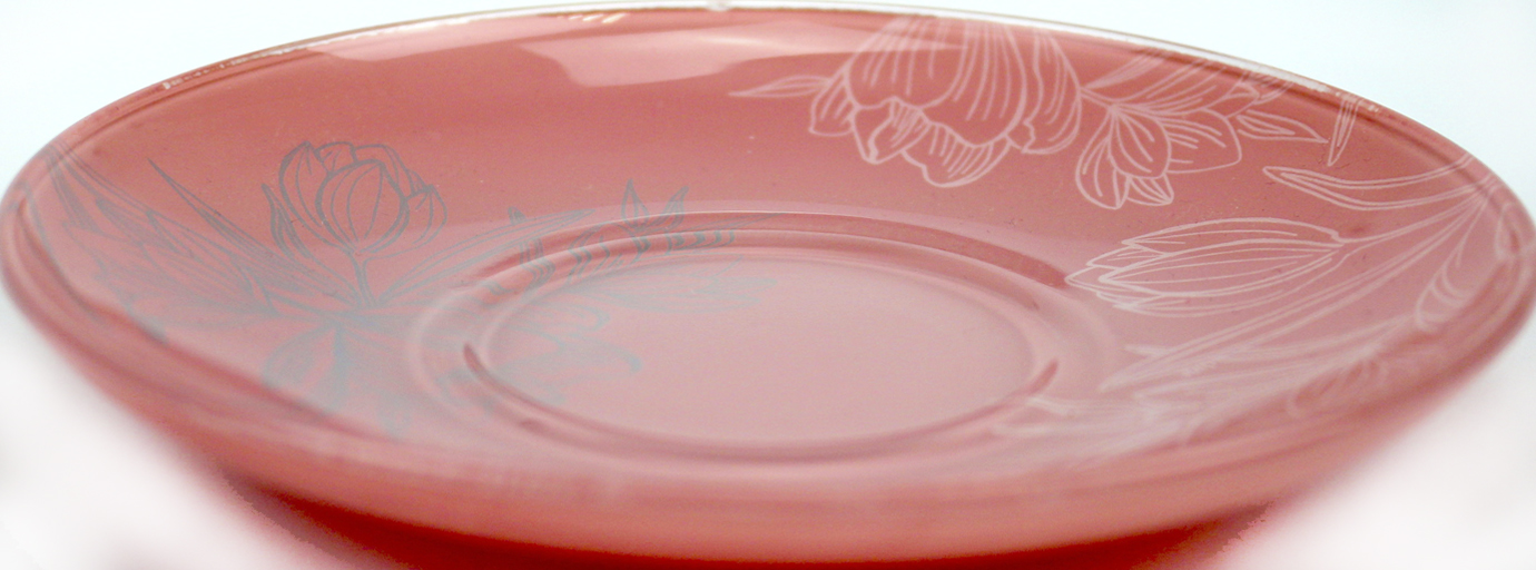 Блюдце скло «Luminarc.Amb Fleur Blush Pink&grey» 14см