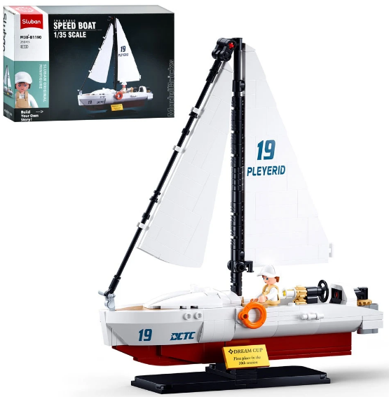 Конструктор Морська серія, яхта, 20,9см, 260дет, 1:35,фірурка, в коробці