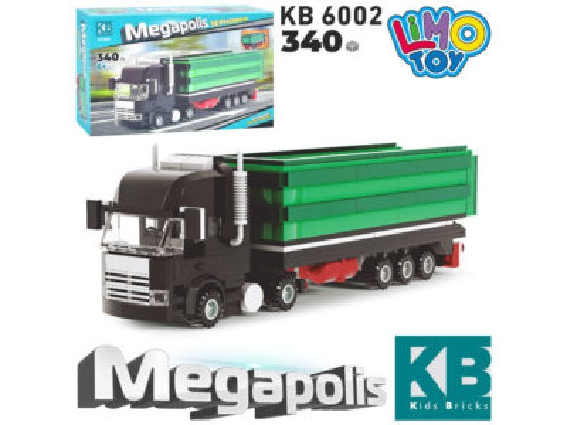 Конструктор Машина з причепом, 340дет., в коробці, 40,5×25×9см №KB 6002