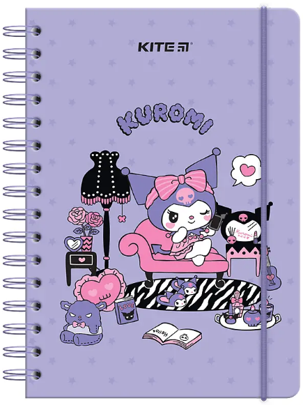 Блокнот пруж. А5 80 аркушів клітинка тверда обкладинка Kuromi