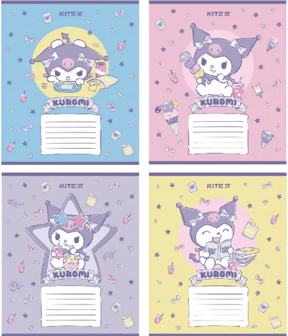 Зошит 12 аркушів коса лінія софт тач+УФ лак Hello Kitty