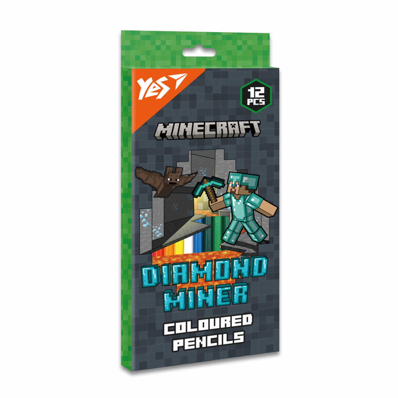 Олівці кольорові 12 кольорів Minecraft. Diamond Miner
