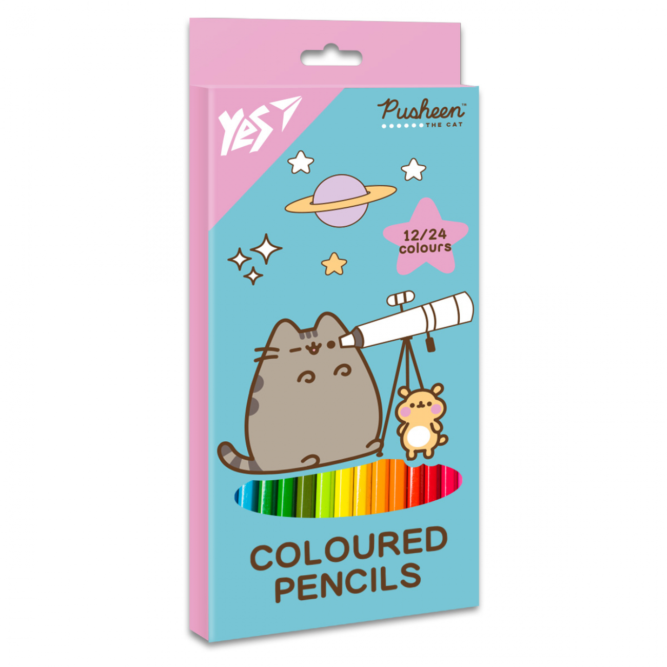 Олівці кольорові 24 кольорові/12 шт Pusheen. Cheek