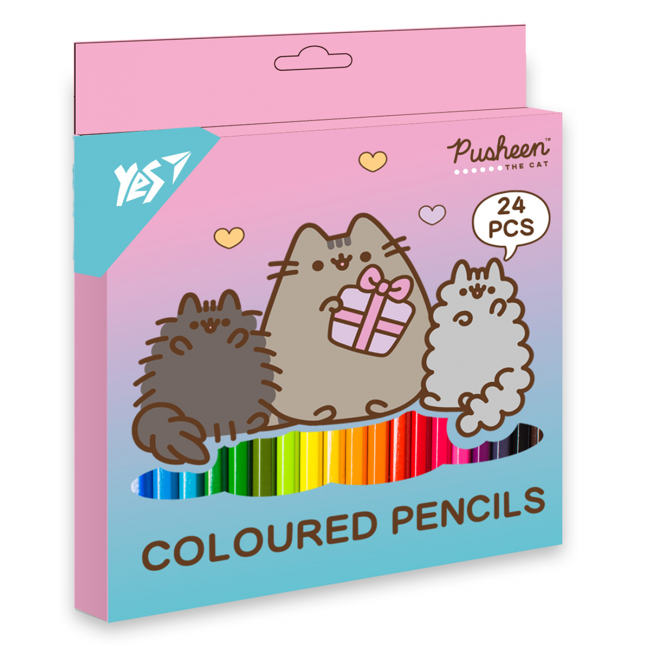 Олівці кольорові 24 кольори Pusheen. Stormy and Pip