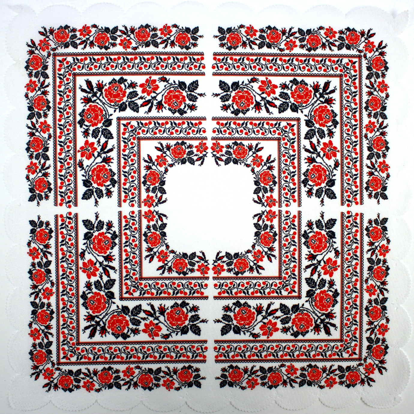 Великодня серветка 33×33см «Орнамент маки» №18