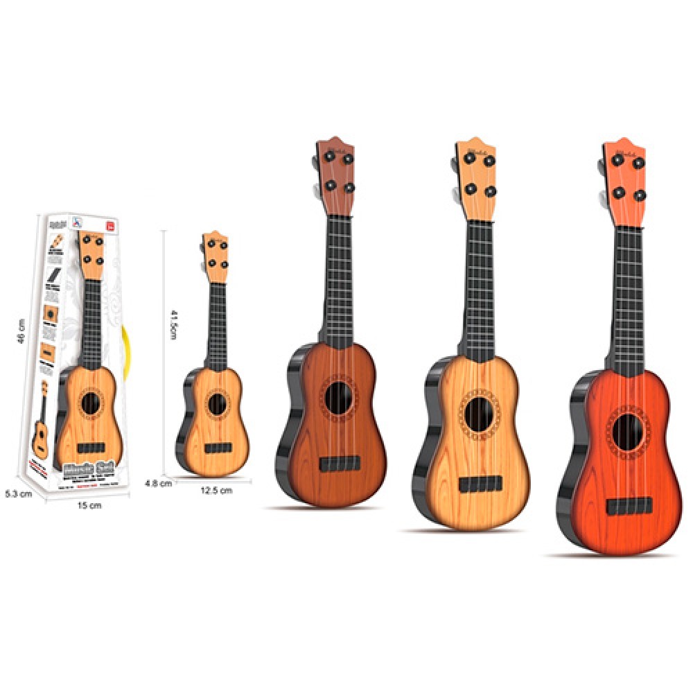 Гітара 41,5см, 4 струни, 3 кольори, в коробці, 14,5×45×5,5см