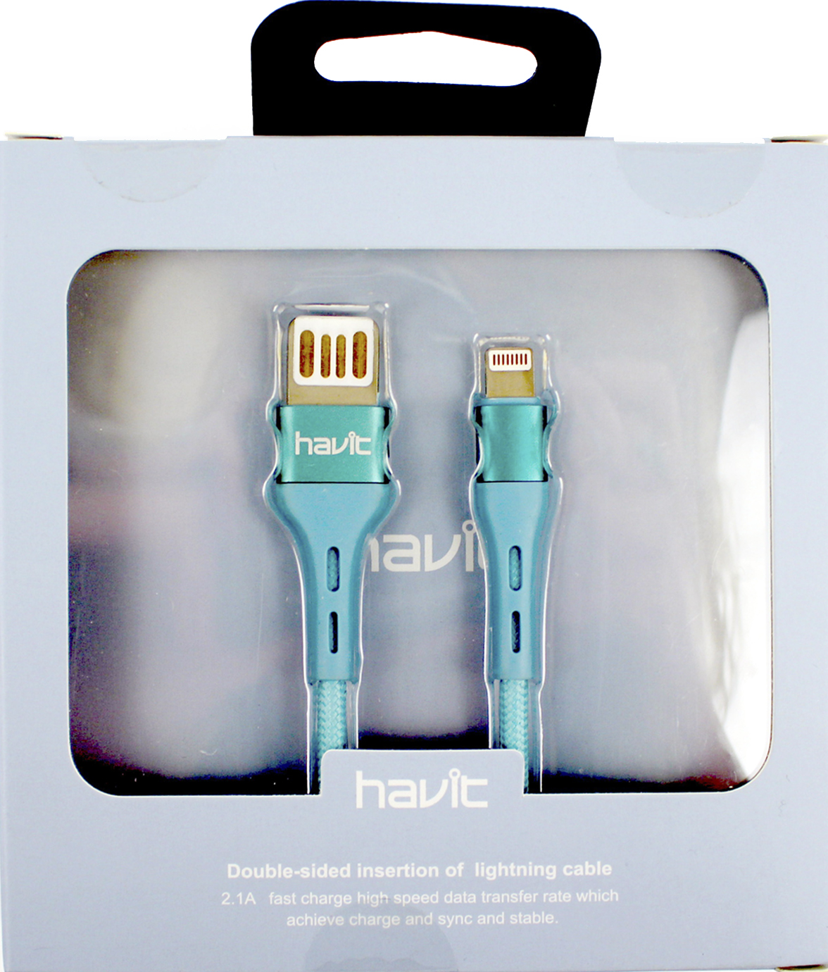 Кабель USB > lightning HV-H669 2.1A 1,2м синій