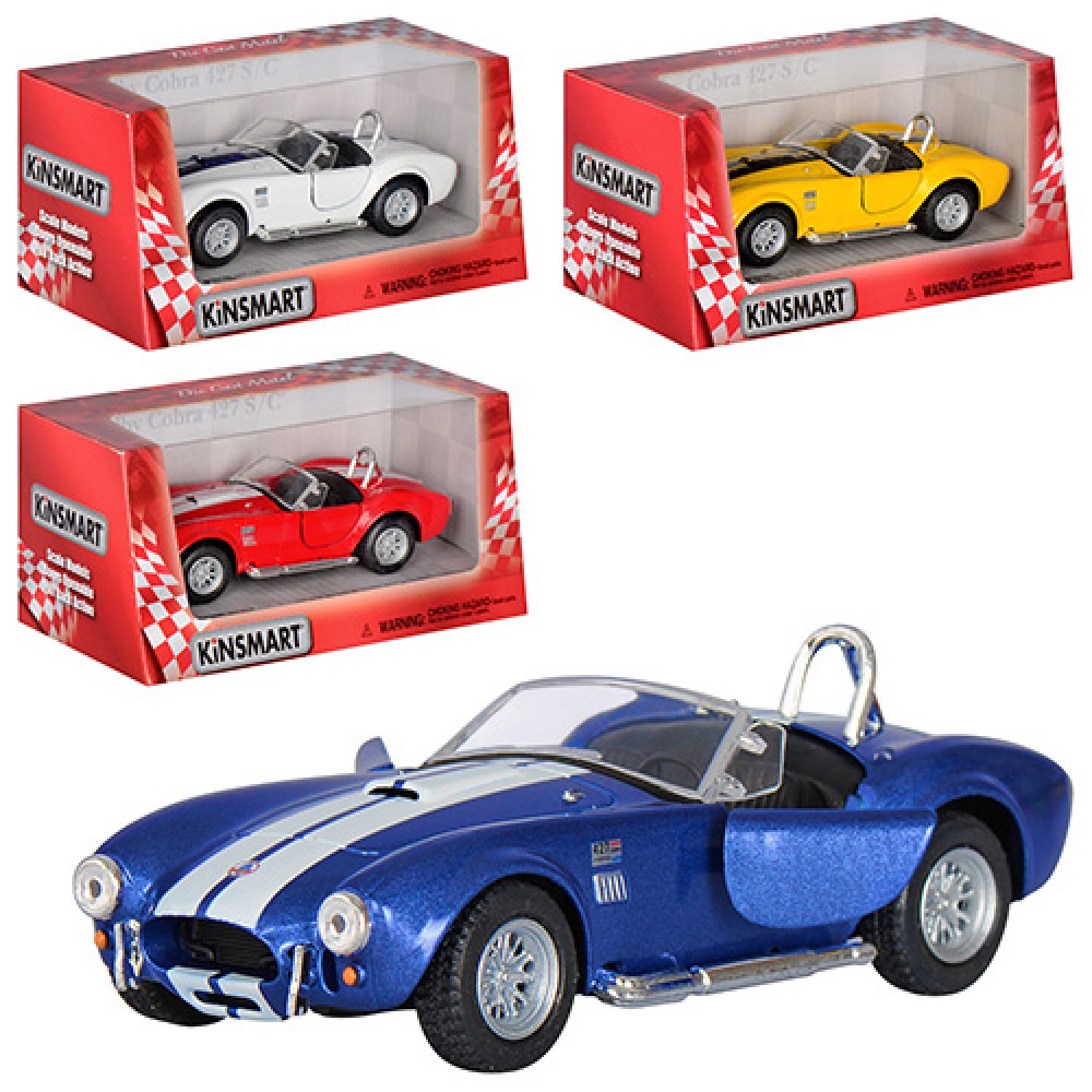 Машина інер-а металева Shelby Cobra 1965 (1:32) в кор-ці, 16×8×7,5см