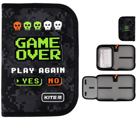 Пенал Game Over 1 відділення, без наповнення, з 1 відворотом