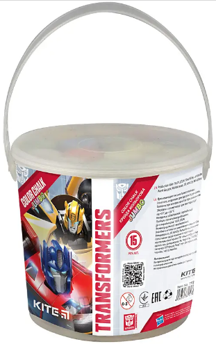 Крейда кольорова 15 шт Jumbo Transformers у відерці
