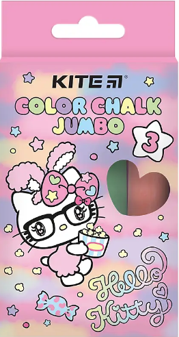 Крейда кольорова 3 кольори Jumbo Hello Kitty