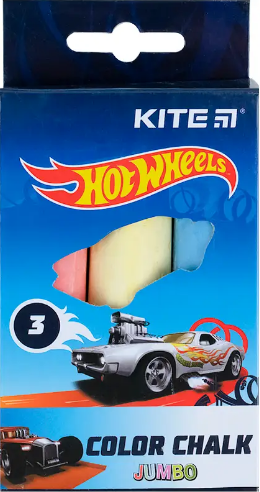 Крейда кольорова 3 кольори Jumbo Hot Wheels
