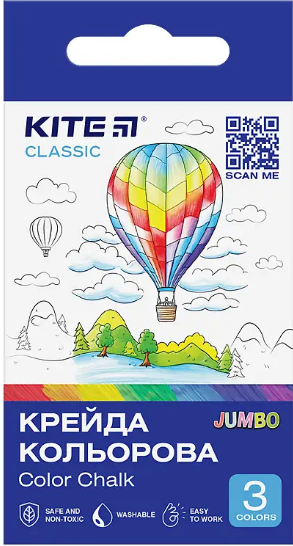 Крейда кольорова 3 кольори Jumbo Classic