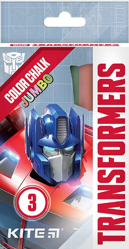 Крейда кольорова 3 кольори Jumbo Transformers