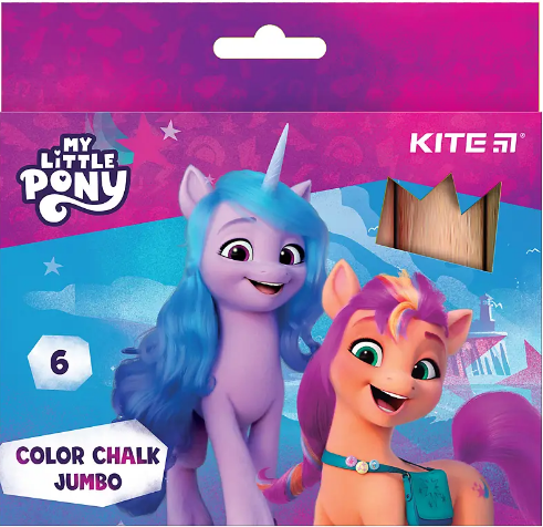 Крейда кольорова 6 кольорів Jumbo Little Pony