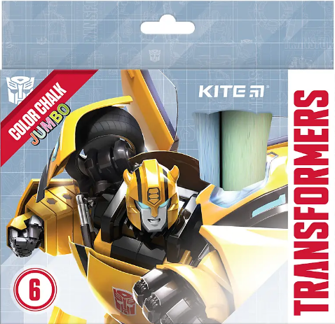 Крейда кольорова 6 кольорів Jumbo Transformers