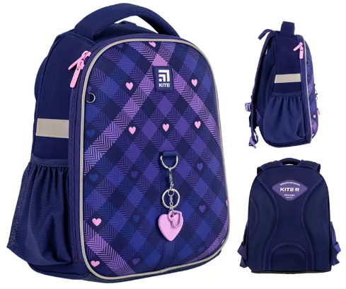 Рюкзак каркасний Education 555 Check and Hearts 1 відділення, 2 кишені