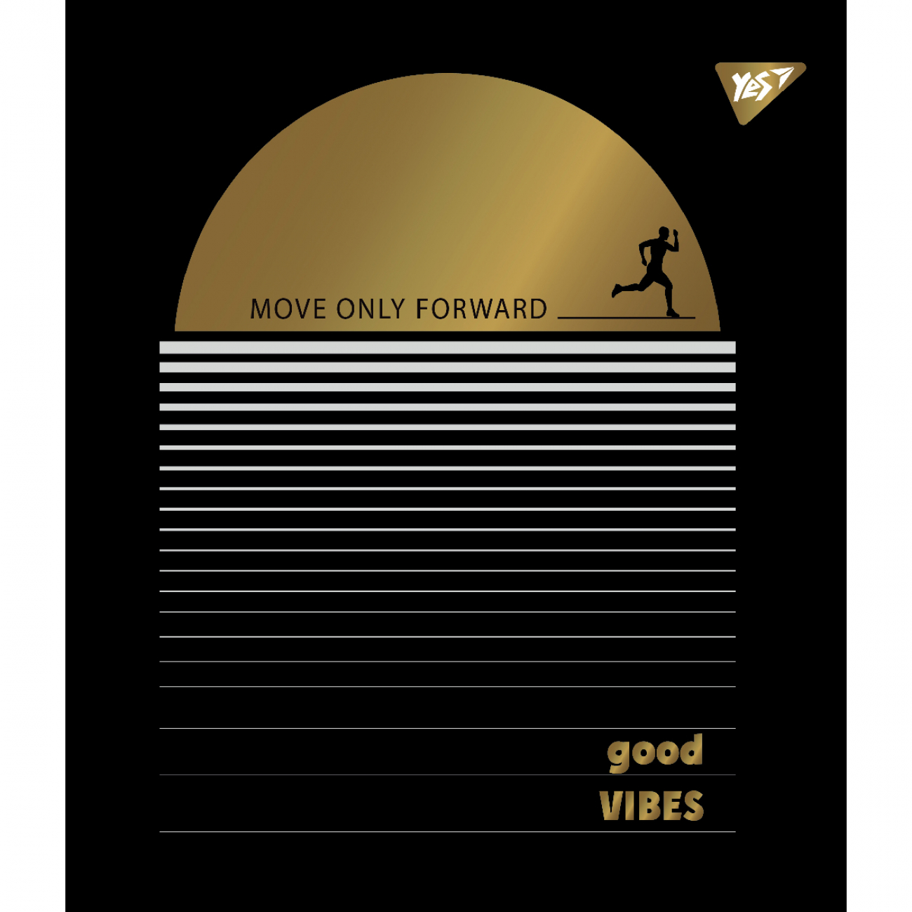 Зошит А5 96 аркушів лінія матовий ВДЛ+ УФ-виб+Pantone Gold «Good vibes»