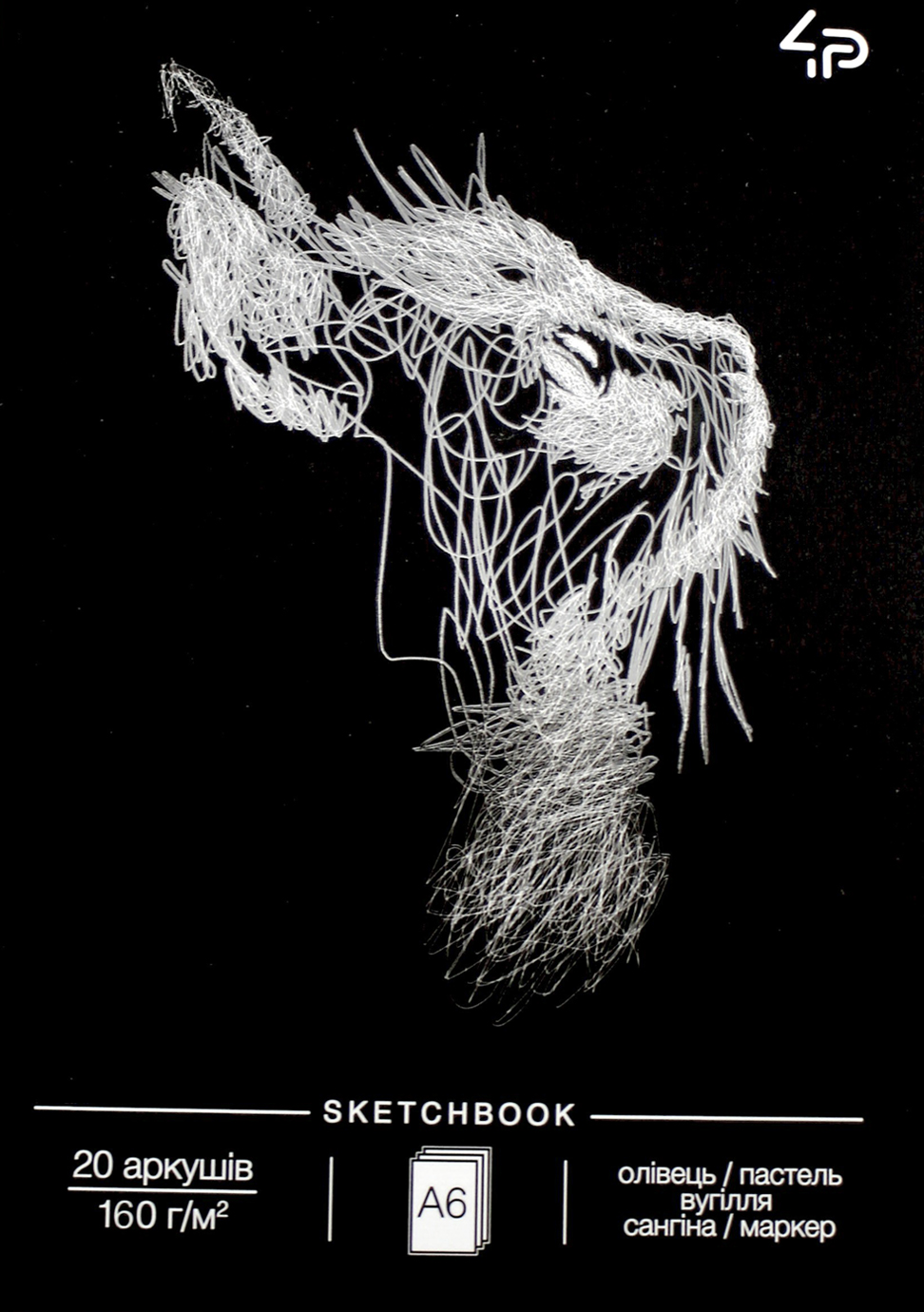 Скетчбук 20 аркушів А6 б/лінія «Animals sketchbook» one, кіт