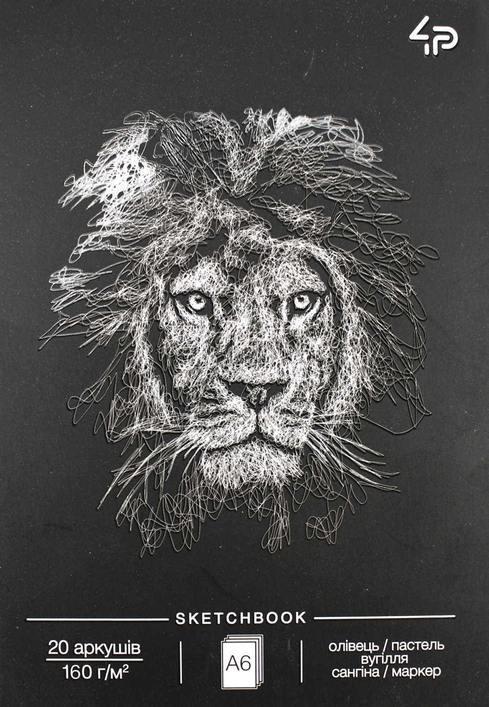 Скетчбук 20 аркушів А6 б/лінія «Animals sketchbook» three, лев