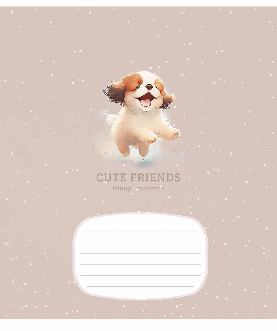 Зошит 12 аркушів клітинка «Cute friends» виб. УФ-лак