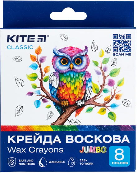 Крейда воскова 8 кольорів Jumbo Classic
