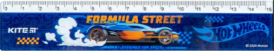 Лінійка пластикова 15см Hot Wheels
