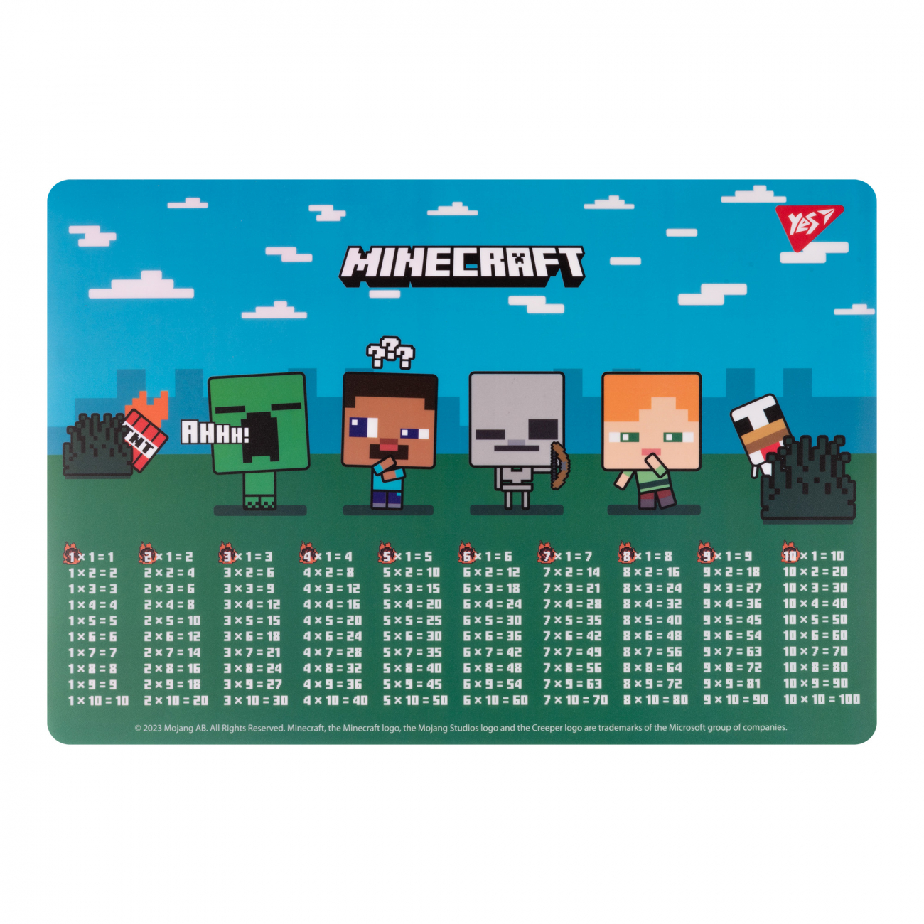 Підкладка для столу Minecraft. Boom Таблиця множення