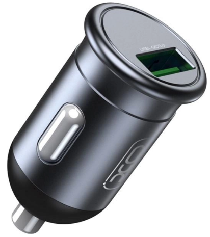 Зарядний пристрій авто швидка зарядка USB 18W metal grey