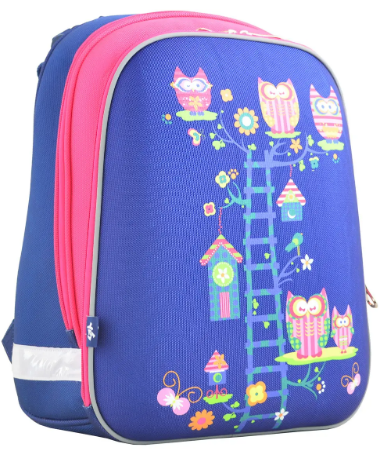 Ранець каркасний H-12 Owl blue 2 відділення, 1 кишеня 38×29×15см