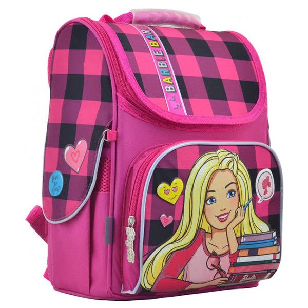 Ранець каркасний «1В» H-11 Barbie red 1 відділення, 3 кишені