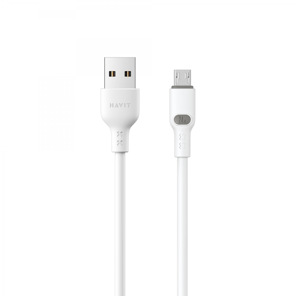 Кабель USB > microUSB HV-CB6292 2,4A 1м white